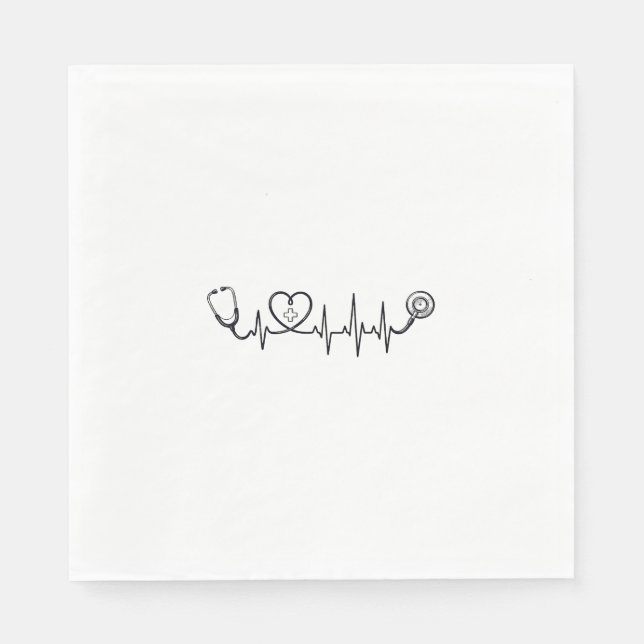 Serviette En Papier Conception de chemise vectorielle Stéthoscope Batt (Devant)