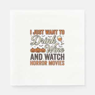 Serviette En Papier Conception de chemise vintage de films d'horreur d