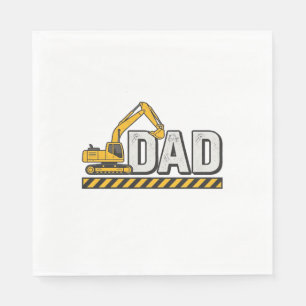Serviette En Papier Conception de chemise vintage excavatrice Papa Con