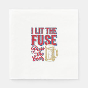 Serviette En Papier Conception de chemise vintage Feu d'artifice Bière