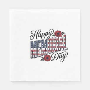 Serviette En Papier Conception de chemise vintage Happy Memorial Day P