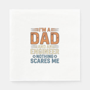Serviette En Papier Conception de chemise vintage Papa Ingénieur Rien 