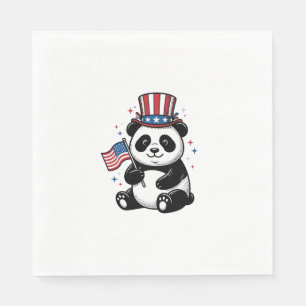 Serviette En Papier Conception de chemise vintage patriotique Panda Fl