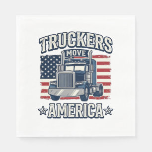 Serviette En Papier Conception de chemise vintage pour camionneurs Ame
