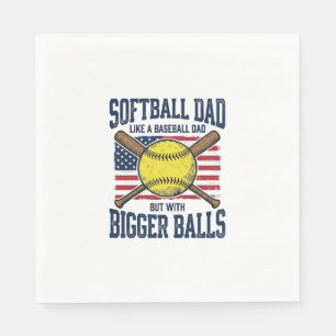 Serviette En Papier Conception de chemise Vintage Softball Dad Bigger 