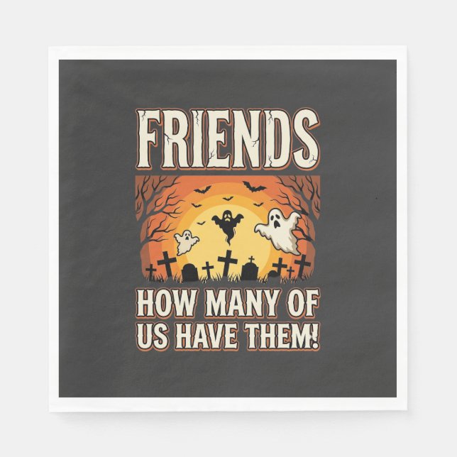 Serviette En Papier Conception de cimetière de fantômes Halloween Frie (Devant)