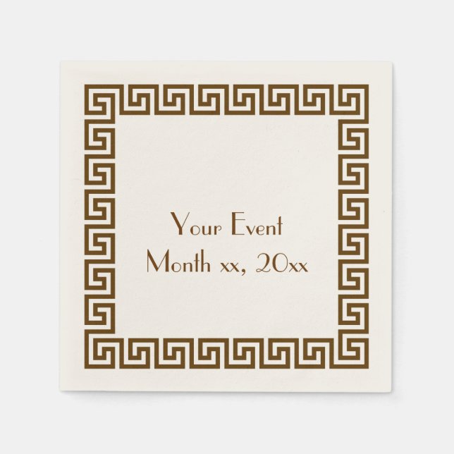 Serviette En Papier Conception de clé grecque (Devant)