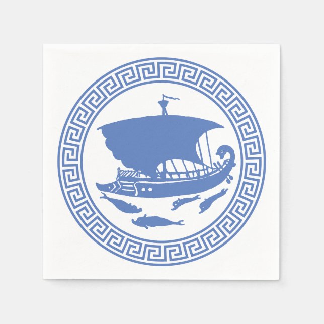 Serviette En Papier Conception de clé grecque (Devant)