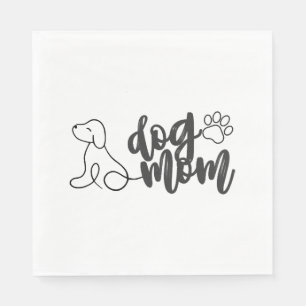 Serviette En Papier Conception de dessin au trait de maman de chien Am