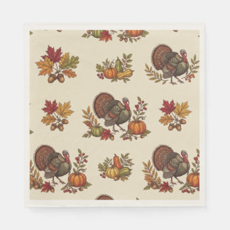 Serviette En Papier Conception de dinde de Thanksgiving charmante en p