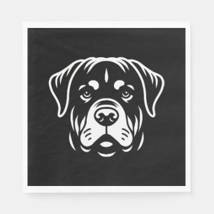 Serviette En Papier Conception de face minimaliste Rottweiler - Gras