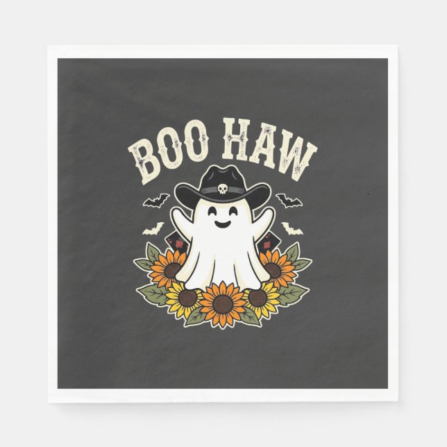 Serviette En Papier Conception de fantôme Halloween Western Boo Haw (Devant)