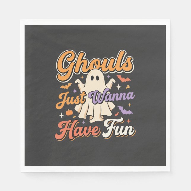 Serviette En Papier Conception de fantôme Les goules d'Halloween veule (Devant)