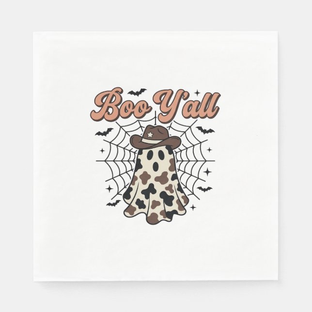 Serviette En Papier Conception de fantôme occidental Halloween Boo Yal (Devant)