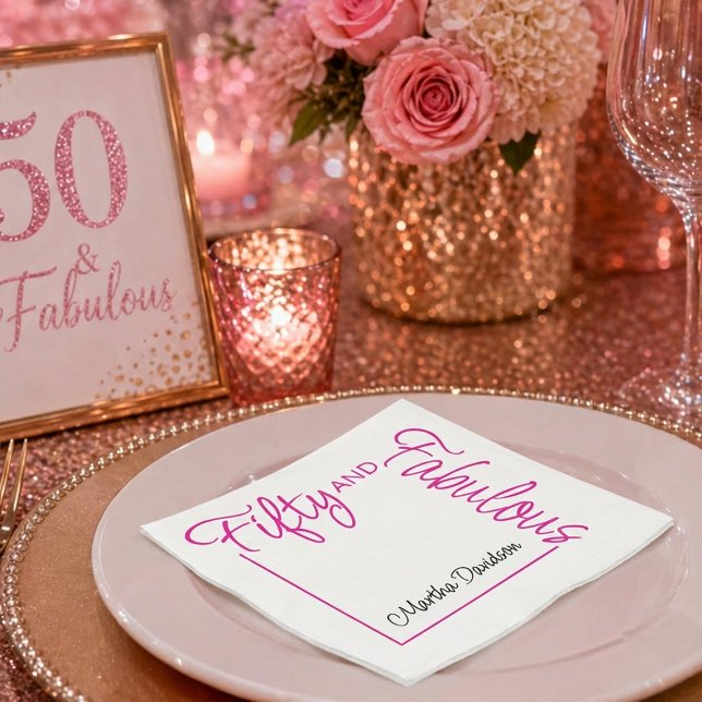 Serviette En Papier Conception de fête d'anniversaire cinquante et fab (Créateur téléchargé)