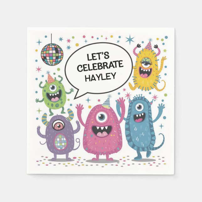Serviette En Papier Conception de fête d'anniversaire pour enfants ave (Devant)