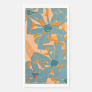 Serviette En Papier Conception de feuille contemporaine en pêche