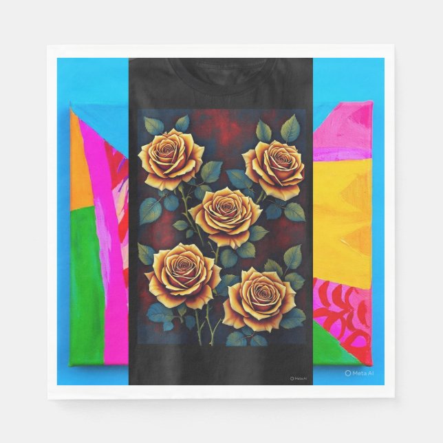 Serviette En Papier conception de fleurs et belle conception de fond p (Devant)