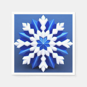 Serviette En Papier Conception de flocon de neige blanc détaillé