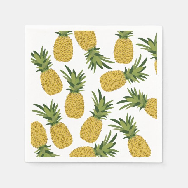 Serviette En Papier Conception de fruits tropicaux ananas (Devant)