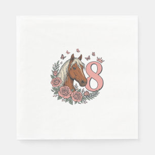 Serviette En Papier Conception de gravure vintage florale pour le 8e a