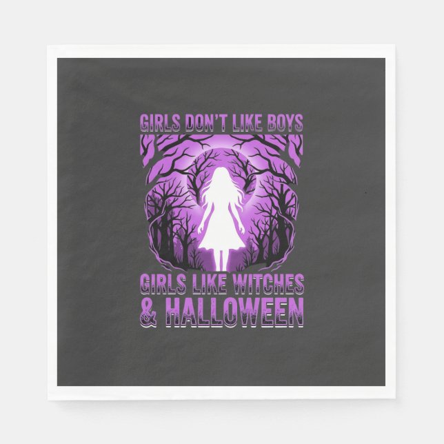 Serviette En Papier Conception de Halloween pour filles comme des sorc (Devant)
