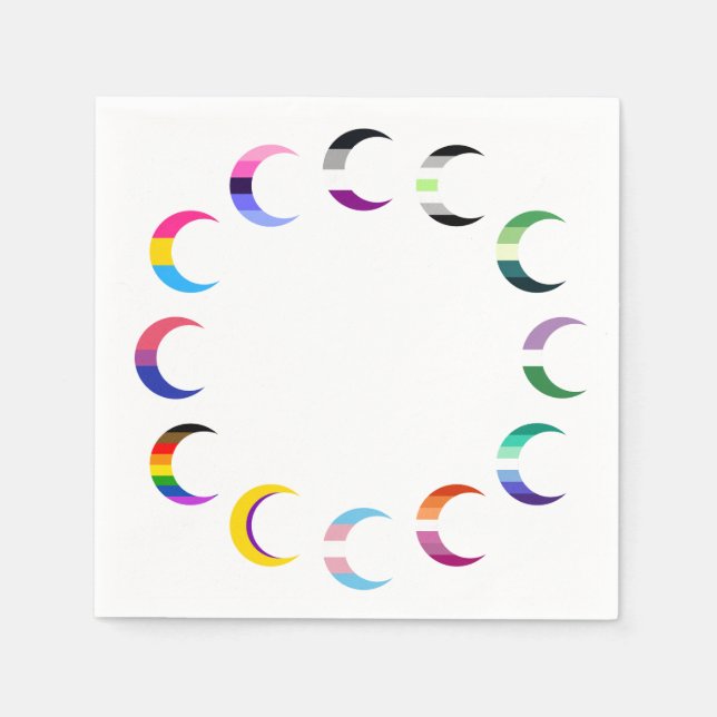 Serviette En Papier Conception de la lune du croissant de temps de fie (Devant)