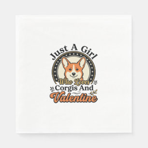 Serviette En Papier Conception de la Saint-Valentin Corgi pour les ama