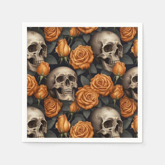 Serviette En Papier Conception de la série A Skull and Roses 11 (Devant)