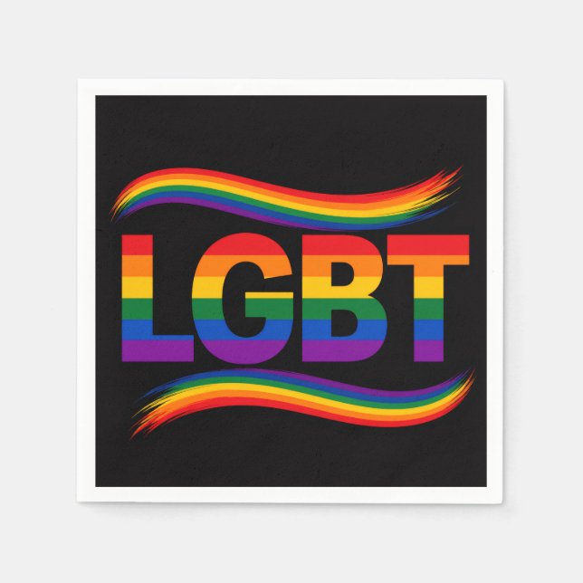 Serviette En Papier Conception de l'arc-en-ciel de la fierté LGBT (Devant)