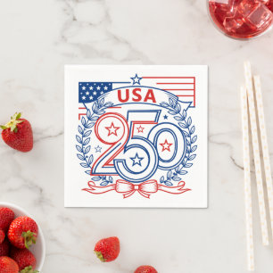 Serviette En Papier Conception de l'emblème du 250e anniversaire patri