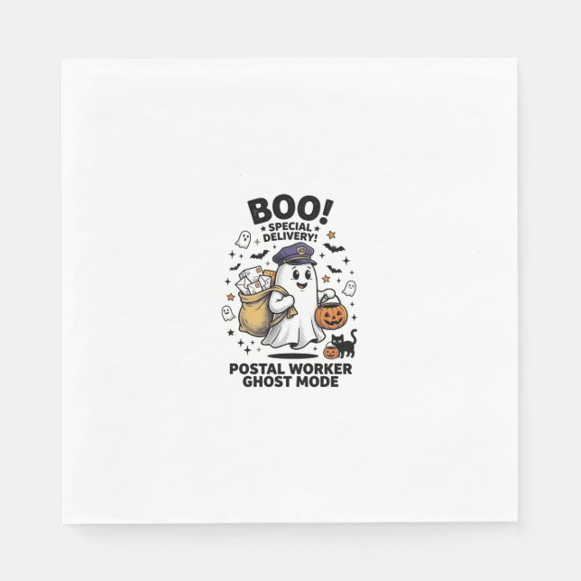 Serviette En Papier Conception de livraison d'Halloween en mode fantôm (Devant)