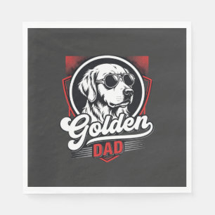 Serviette En Papier Conception de lunettes de soleil Golden Dad Golden
