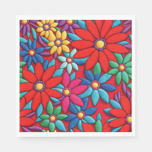 Serviette En Papier Conception de marguerite brodée