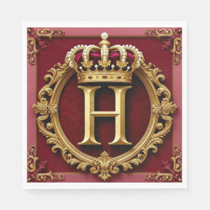 Serviette En Papier ✨ Conception de monogramme H pour tables d'événeme