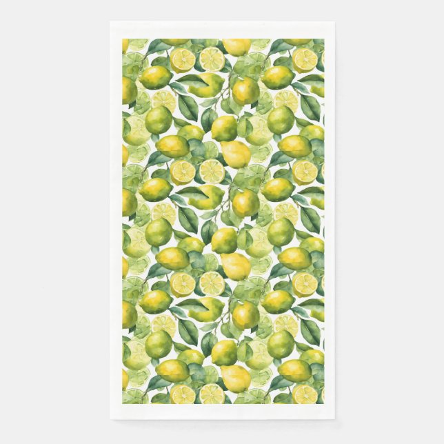 Serviette En Papier Conception de motif aquarelle de citrons (Devant)