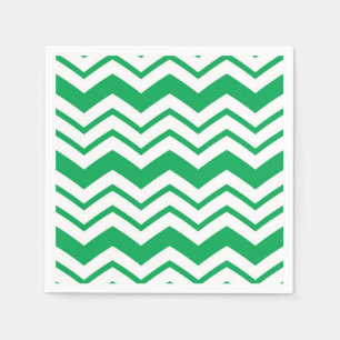 Serviette En Papier Conception de motif en chevron zigzag blanc vert
