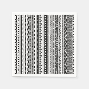 Serviette En Papier Conception de motifs aztèques noir blanc mignon