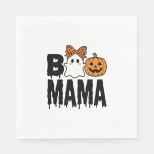 Serviette En Papier Conception de noeud de fantôme de pumpkin de Maman