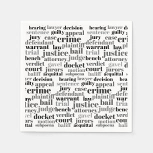 Serviette En Papier Conception de nuage de mots juridiques judiciaires
