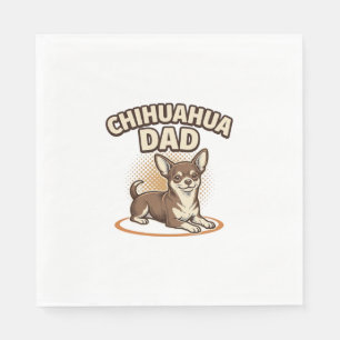Serviette En Papier Conception de papa Chihuahua Gravure vintage pour
