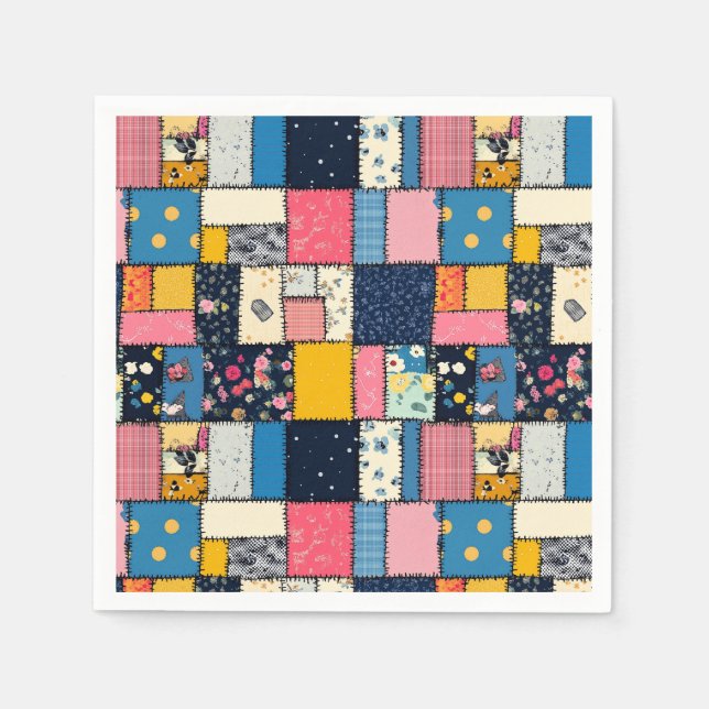 Serviette En Papier Conception de Patchwork adorable, Motif Joueur (Devant)