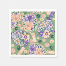 Conception de pickleball floral vintage