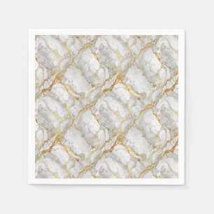 Serviette En Papier Conception de pierre de marbre blanc de veine d'or
