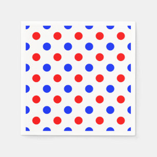 Serviette En Papier Conception de points noirs blancs rouges bleus 