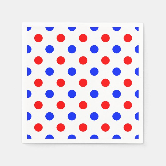 Serviette En Papier Conception de points noirs blancs rouges bleus  (Devant)