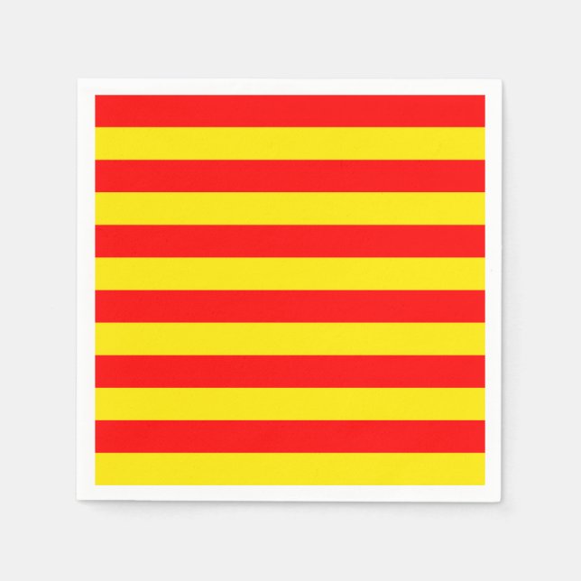 Serviette En Papier Conception de rayures rouges et jaunes (Devant)