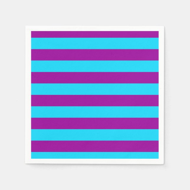 Serviette En Papier Conception de rayures violettes bleues  (Devant)