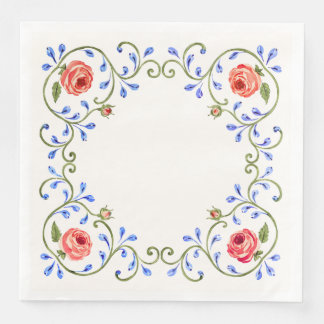 Serviette En Papier Conception de rose méditerranéenne
