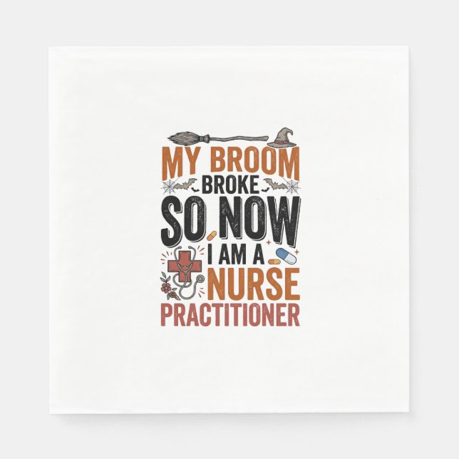 Serviette En Papier Conception de sorcière d'infirmière praticienne dr (Devant)